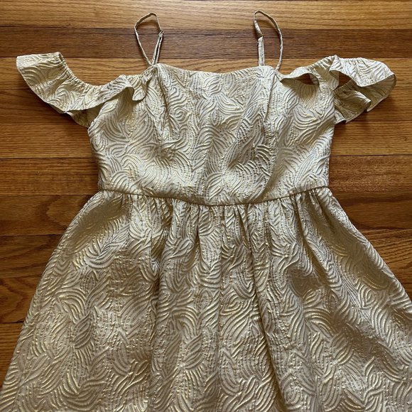 Lilly Pulitzer Gold Kariana Silk Dress Size 4 - Picture 3 of 5
